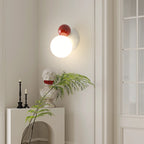 1-Light Round Globe Wall Sconce - Minimalist Iron Frame Wall Lights 0