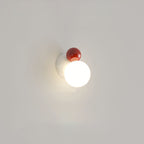 1-Light Round Globe Wall Sconce - Minimalist Iron Frame Wall Lights 4