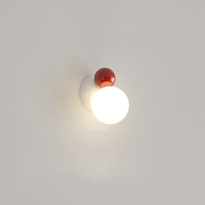 1-Light Round Globe Wall Sconce - Minimalist Iron Frame Wall Lights 4