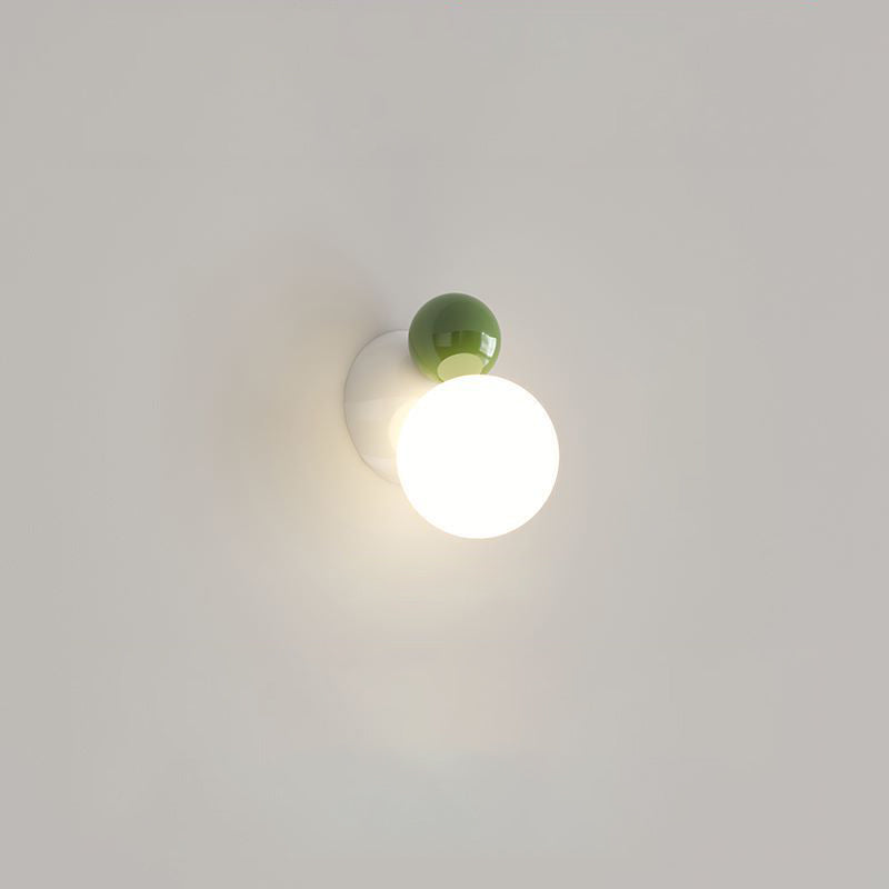 1-Light Round Globe Wall Sconce - Minimalist Iron Frame Wall Lights 5