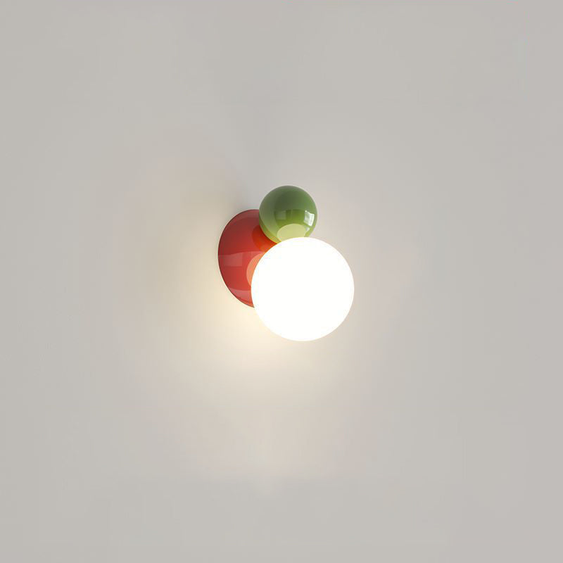 1-Light Round Globe Wall Sconce - Minimalist Iron Frame Wall Lights 6