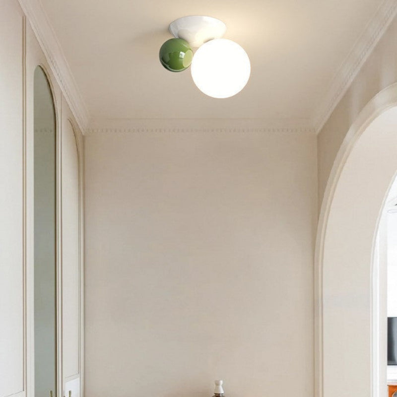 1-Light Round Globe Wall Sconce - Minimalist Iron Frame Wall Lights 7
