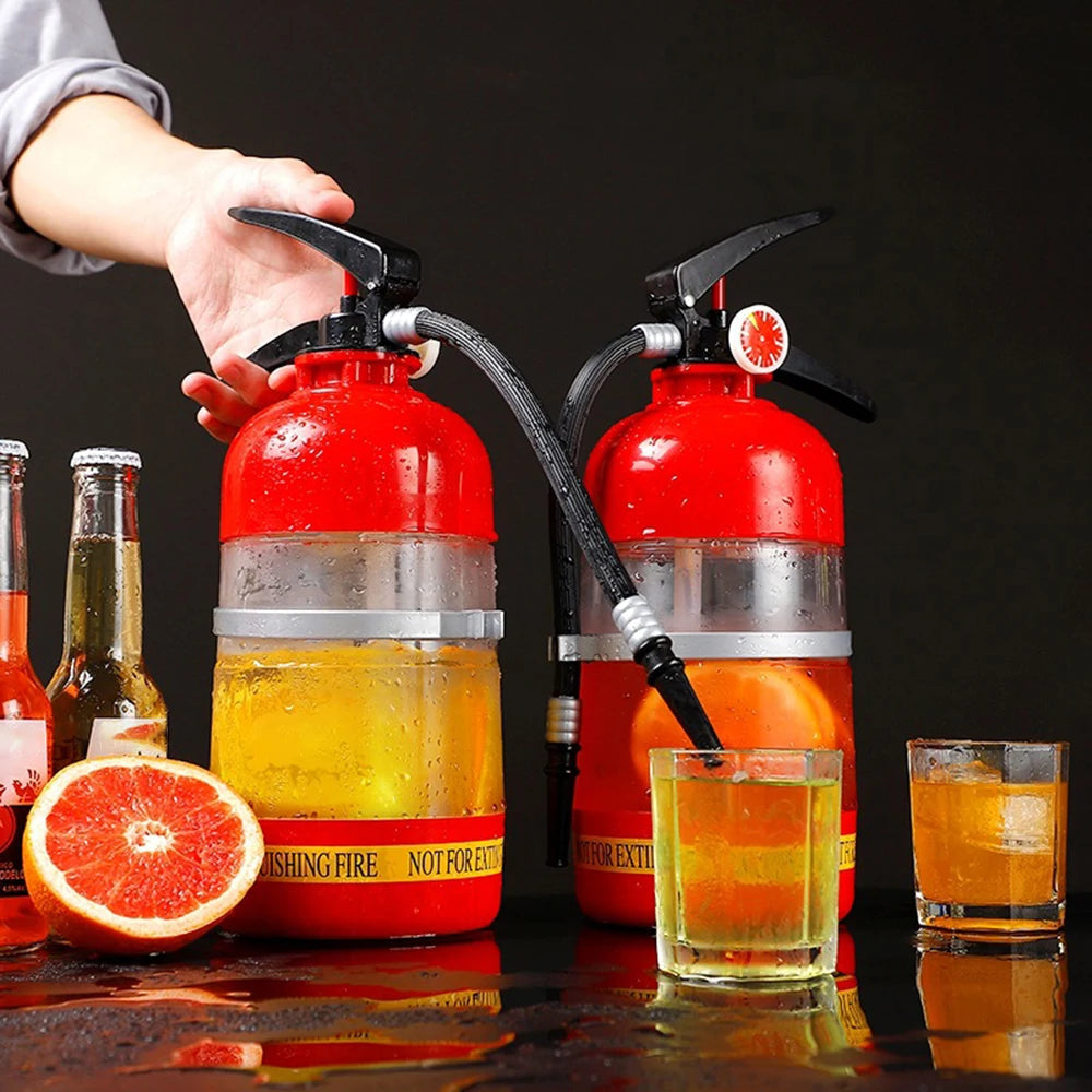 1.5L Fire Extinguisher Drink Dispenser – Unique Beverage Dispenser for Parties, Easy Pour Hose System, Durable Plastic 1