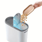 10L Slim Bathroom Trash Can with Silent Closing Lid - Space-Saving Design 2