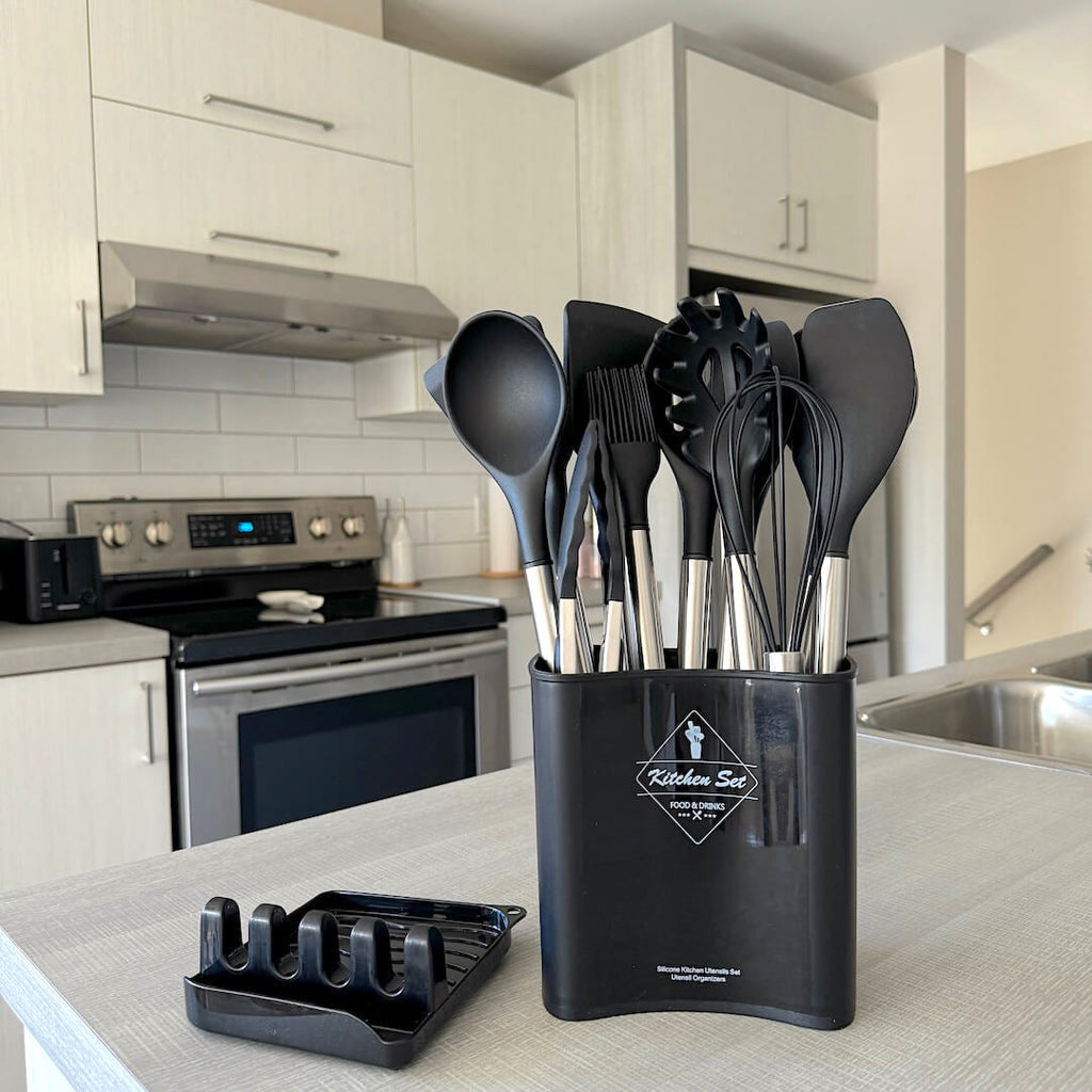  12-Piece Silicone Kitchen Utensil Set - Heat-Resistant Cooking Tools 0
