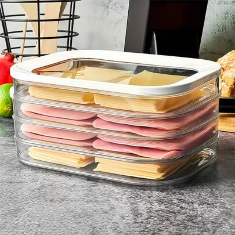 Transparent Airtight Meat Preservation Box for Fridge – Durable Storage Container for Bacon and Meats 0