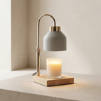 Candle Wax Warmer Lamp Adjustable Height Wood Base Halogen Bulb