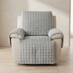Recliner Cover Quilted Microfiber Blend Non Slip with Storage Pocket