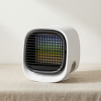 Quiet USB Desktop Air Cooler Fan with Mist & Night Light – 3 Speed Personal Table Fan with 300ml Water Tank for Home & Office