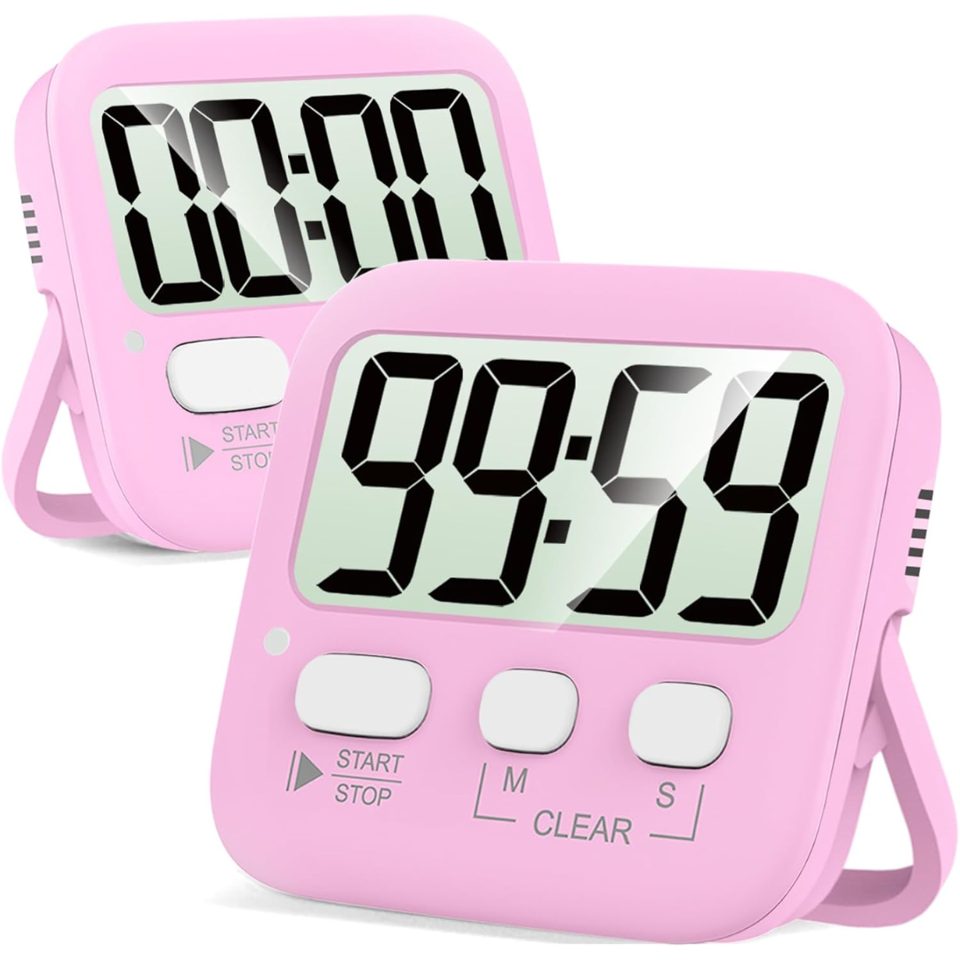 2-Pack Digital Kitchen Timers - Magnetic, Loud Alarm, Easy to Use 6