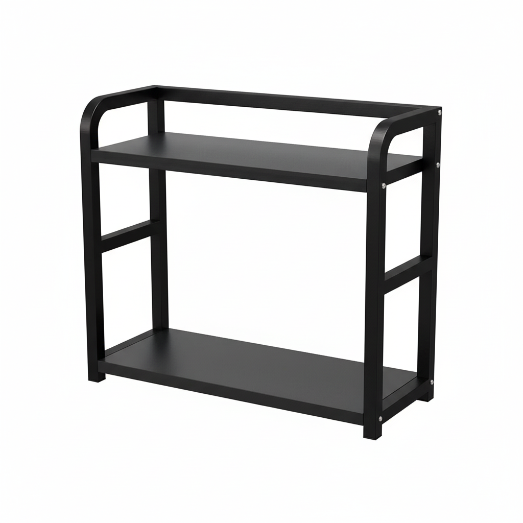 2-Tier Metal and Wood Shelf Organizer - Maximize Kitchen Space Efficiently 5