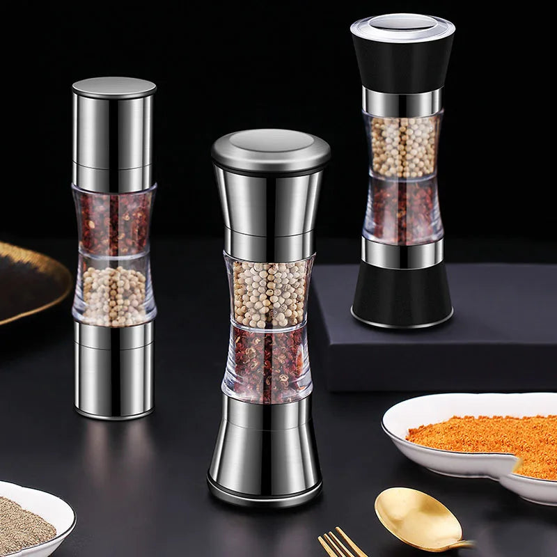 2-in-1 Stainless Steel Spice Mill with Dual Grinders for Salt and Pepper - Adjustable Coarseness, Ergonomic Design 4