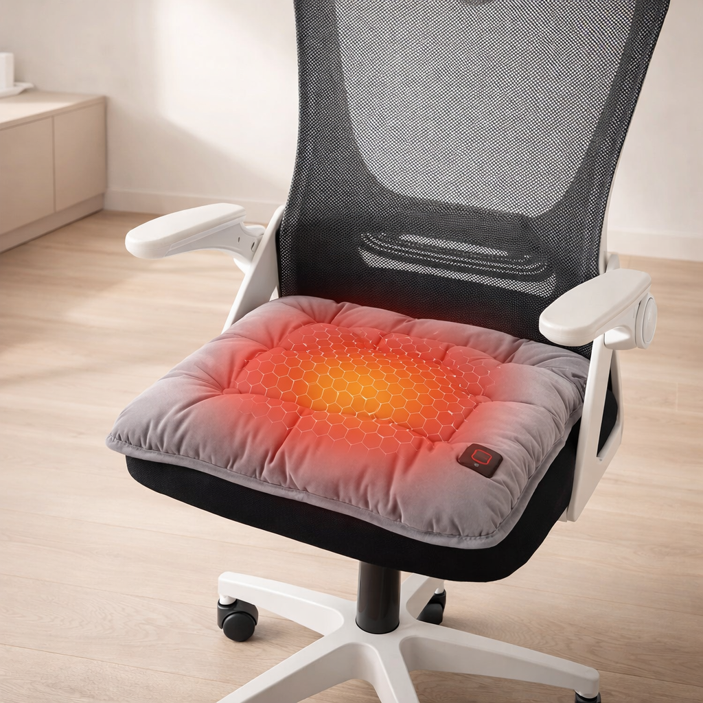 Heated Seat Cushion 45 x 45 cm USB Powered Cotton Velvet 10W 1