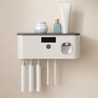 Toothbrush Holder Wall Mounted UV Sterilization ABS USB Rechargeable 1