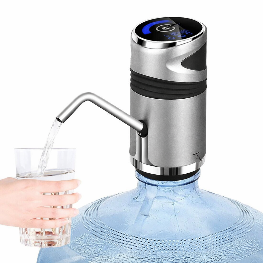Water dispenser filling a glass with water on a white background