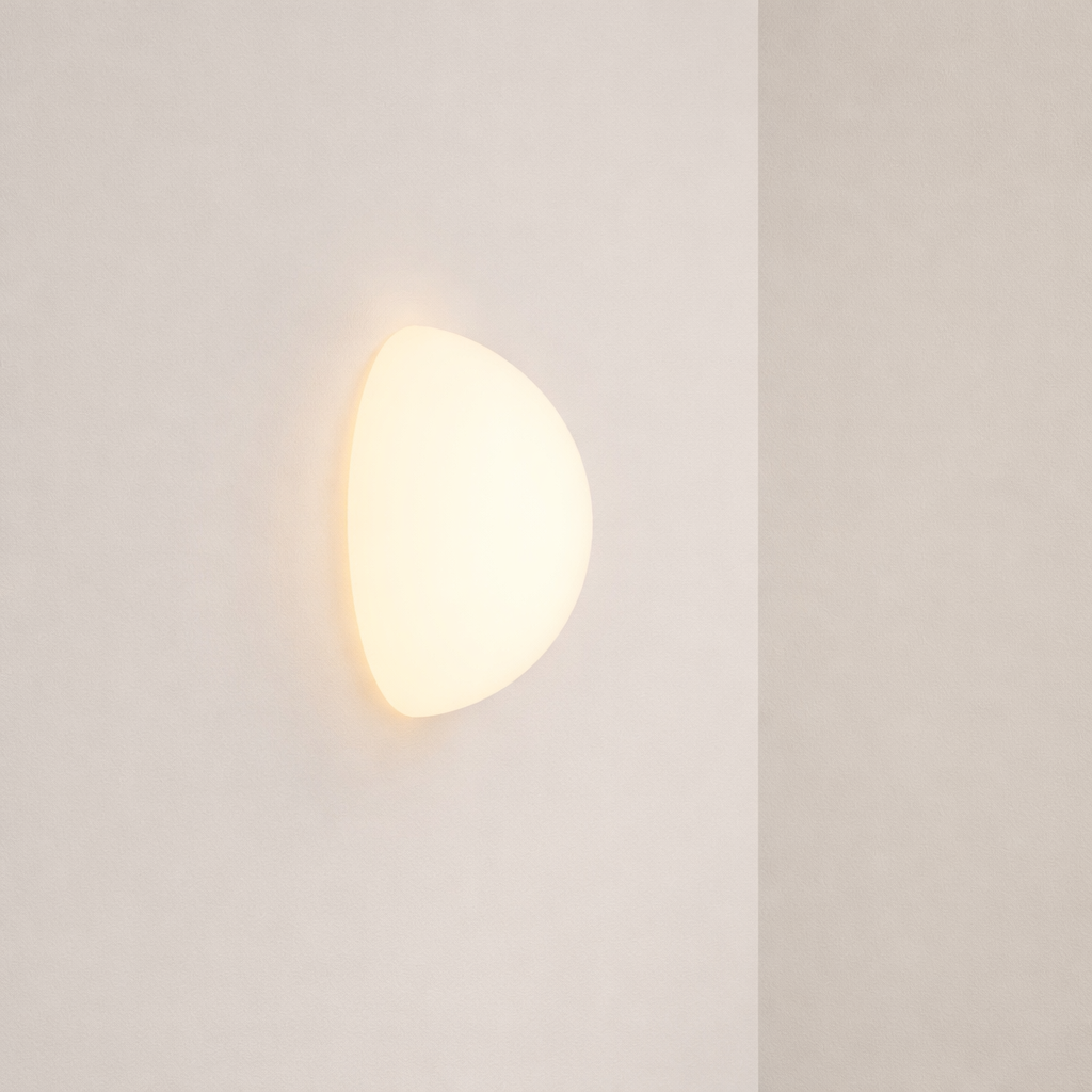Round wall light fixture on a plain white background