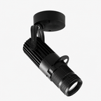 Black spotlight on a white background