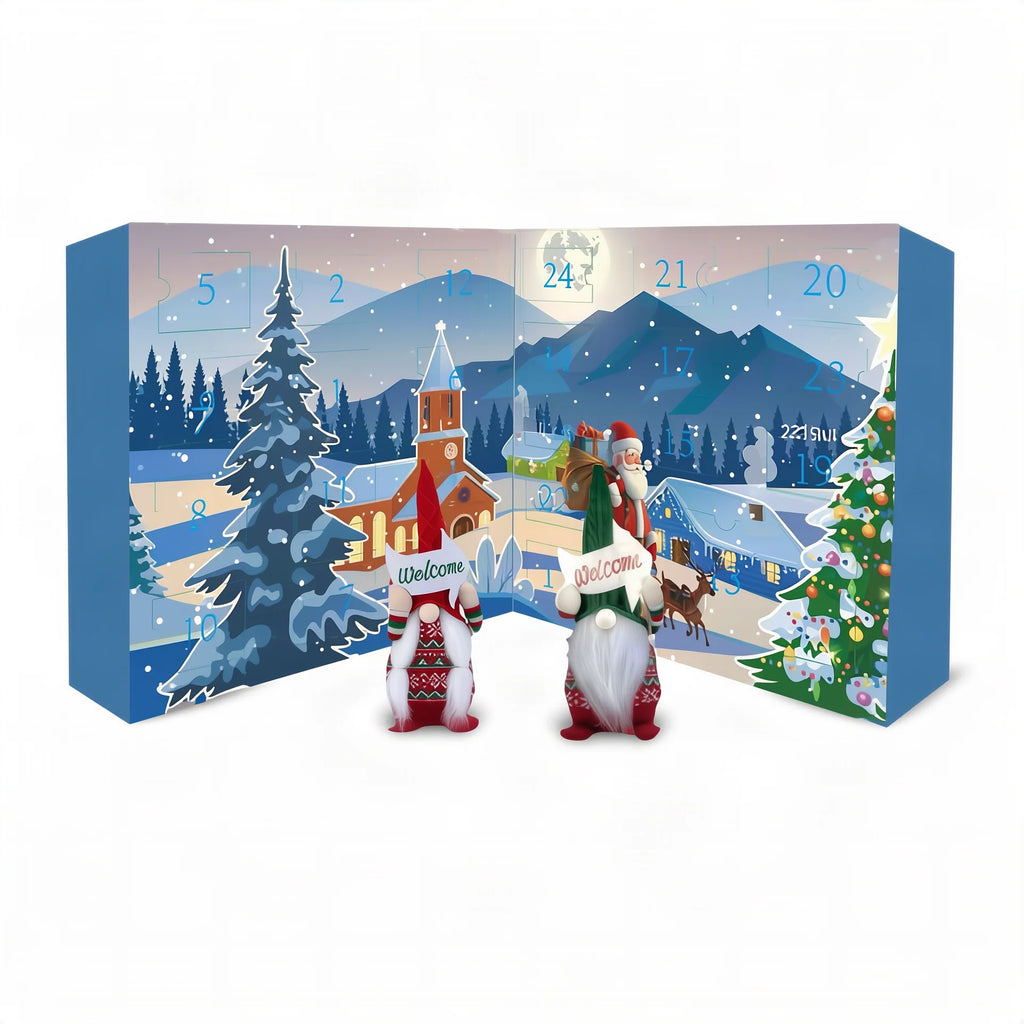 24-Day Christmas Advent Calendar with Plush Gnome Figures – Reusable Holiday Countdown and Interactive Home Decoration 0