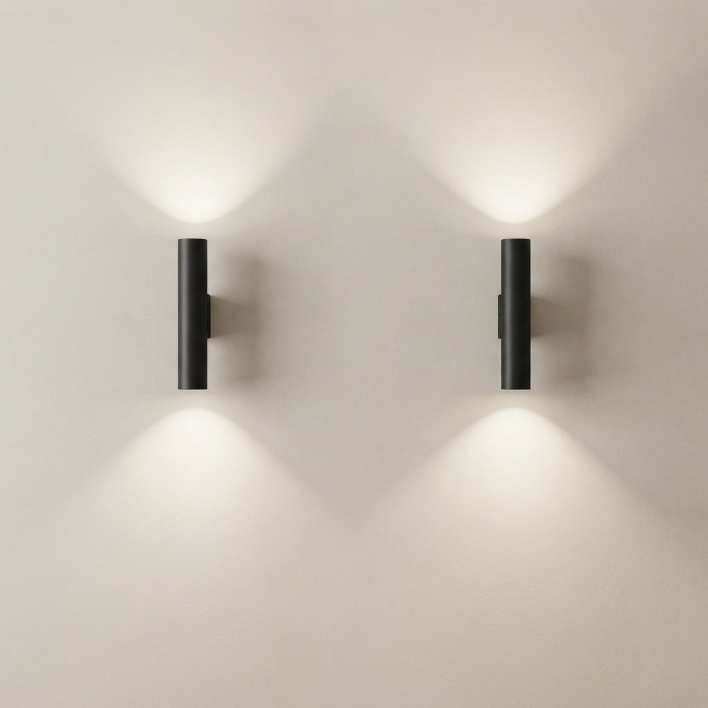 2 Light Wall Sconce Aluminum Integrated LED Hardwired Indoor Light 1