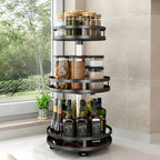 3-Tier Rotating Metal Organizer - Space-Saving, 360-Degree Access 0