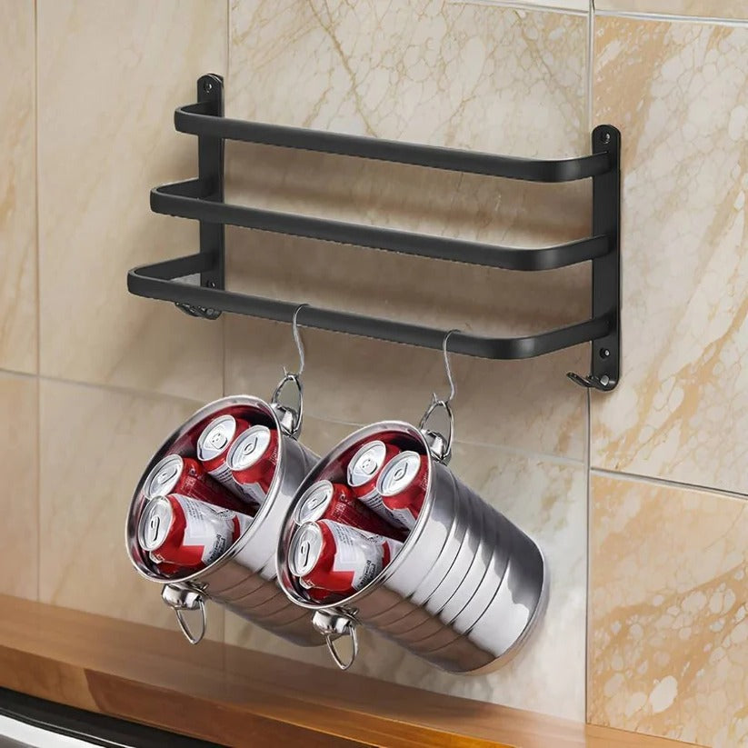 3-Tier Wall Mounted Towel Rack - Space-Saving Aluminum Towel Storage 1