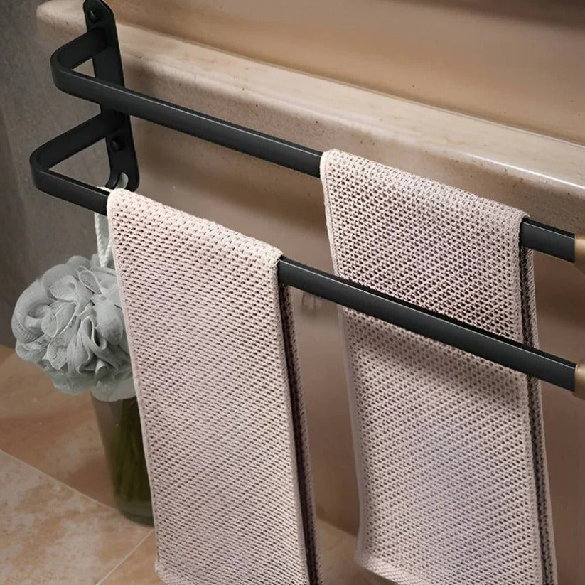 3-Tier Wall Mounted Towel Rack - Space-Saving Aluminum Towel Storage 5