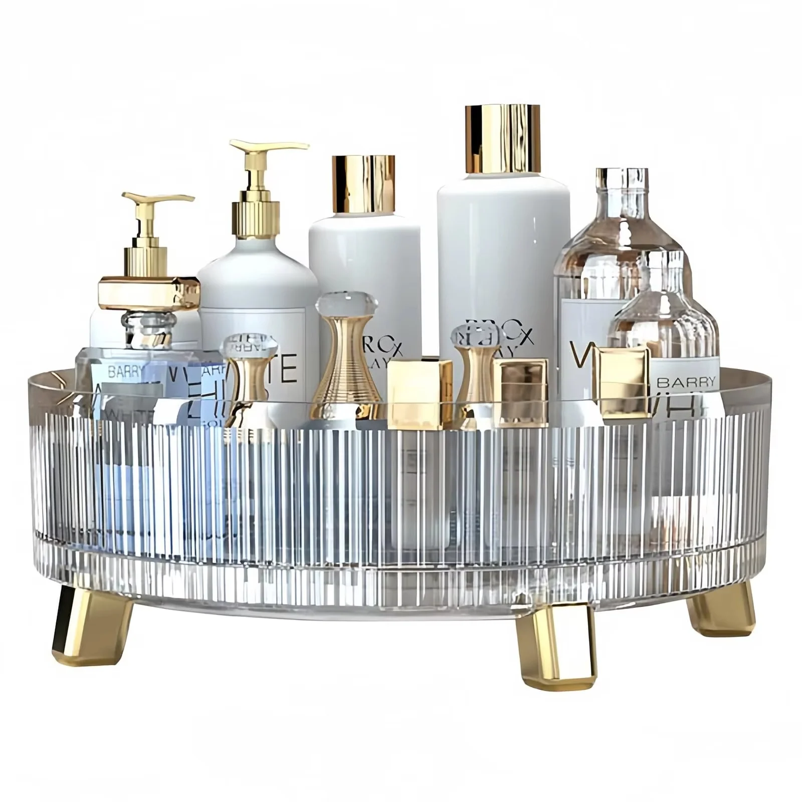 360° Rotating Makeup Organizer - Space-Saving, Durable & Clear Design 1