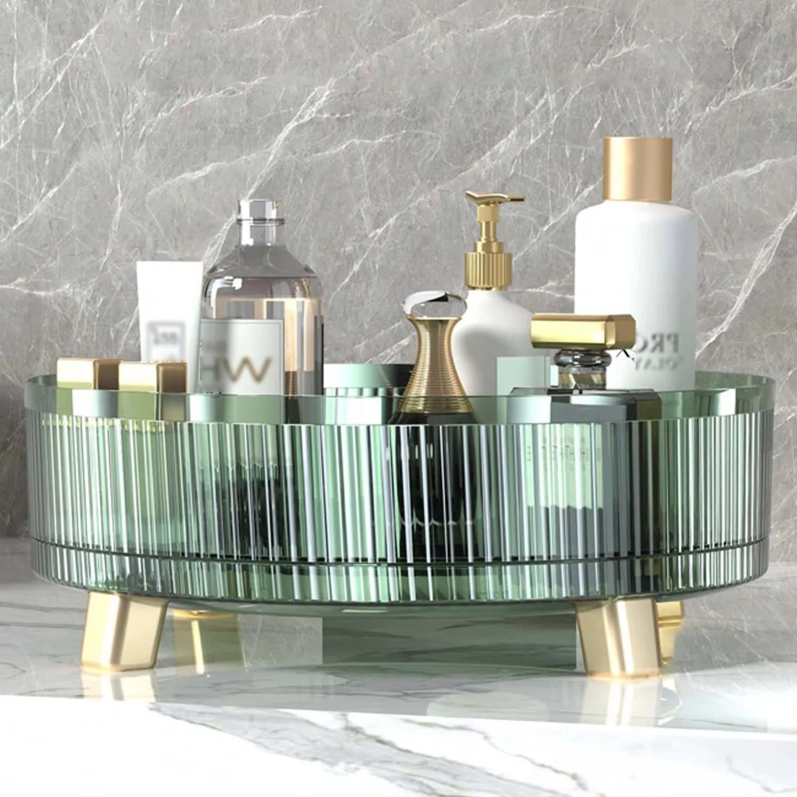 360° Rotating Makeup Organizer - Space-Saving, Durable & Clear Design 2