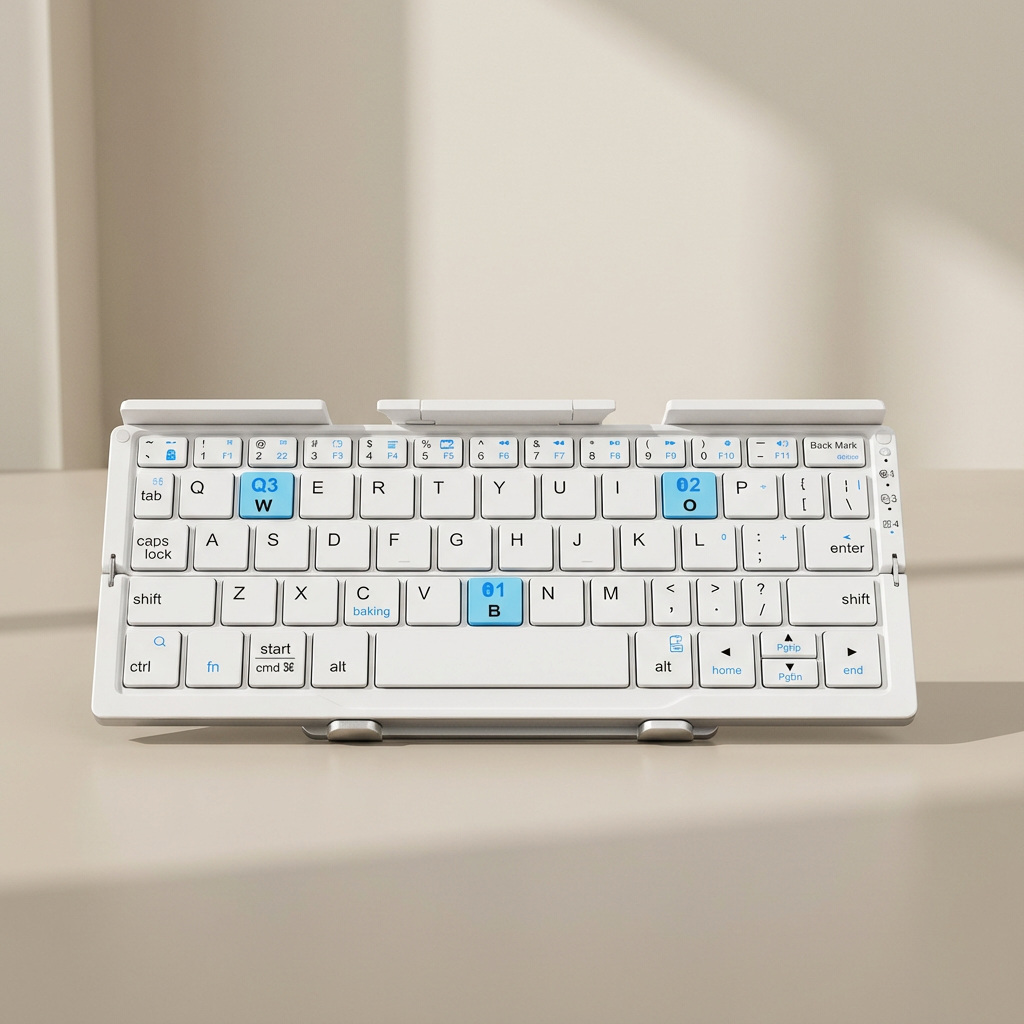 Phoen Keyoad Bluetooth Keyboard, Foldable Mini Aluminum Keyboard for Phone and Tabl ...