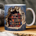 3D Book Lover Mug – Whimsical Coffee Cup for Readers, Durable and Dishwasher Safe, Perfect Gift for Book Enthusiasts 0