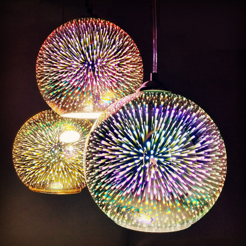 3D Fireworks Glass Pendant Light - Adjustable Hanging Lights for Atmosphere 1