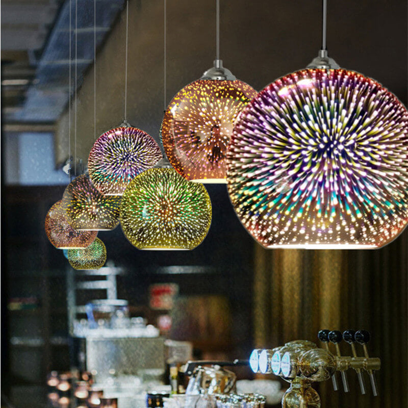 3D Fireworks Glass Pendant Light - Adjustable Hanging Lights for Atmosphere 2