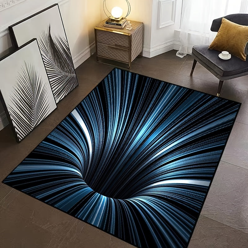 3D Illusion Area Rug – Soft Plush Living Room Rug with Optical Depth Effect for Gaming and Creative Spaces 3