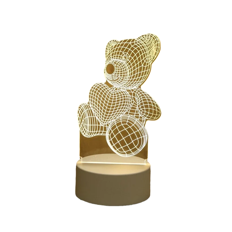 3D LED Night Lamp - Multi-Color Illumination for Bedroom Ambiance 0