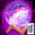 3D Moon Lamp - 16 Colors, Adjustable Brightness, USB Rechargeable Night Light 0