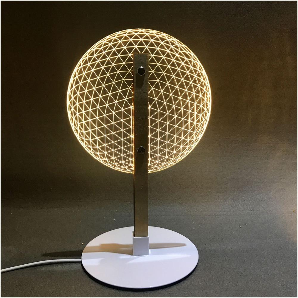 3D Table Lamp - Modern LED Design with Wooden Base for Bedroom & Living Room 0