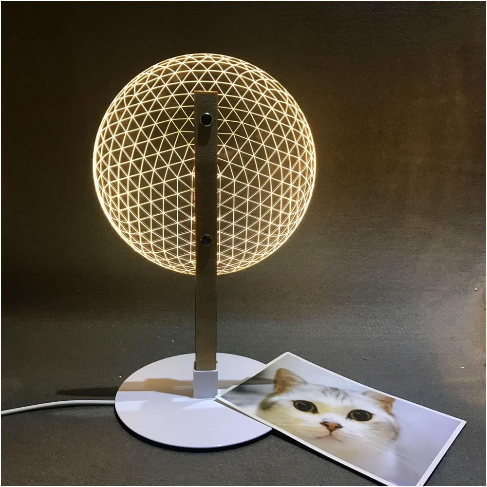 3D Table Lamp - Modern LED Design with Wooden Base for Bedroom & Living Room 2