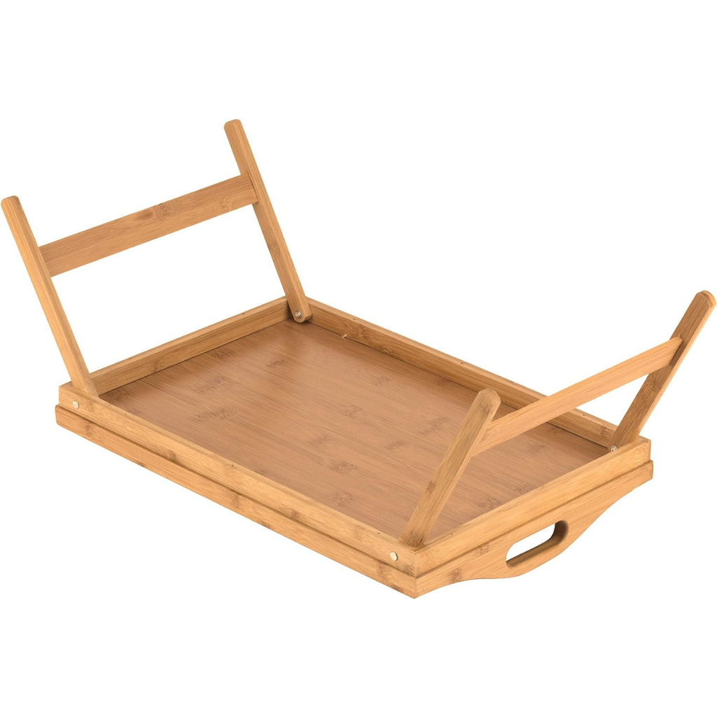 Bed Tray Table Bamboo Folding Breakfast Tray Raised Edges Natural