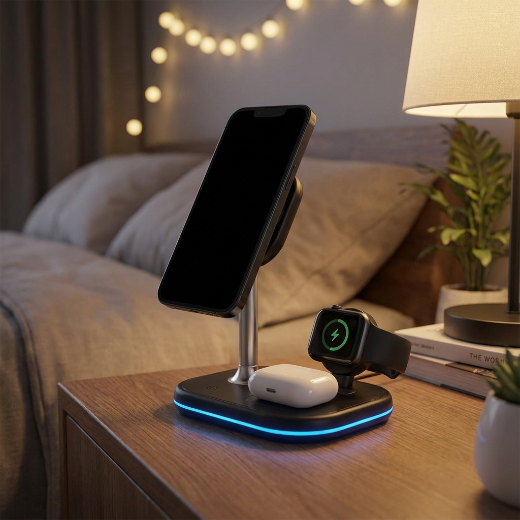 3 In 1 Wireless Charging Station - Fast MagSafe Charger for iPhone, Watch & AirPods 4