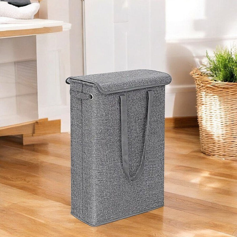 45L Slim Laundry Hamper with Lid - Space-Saving Design for Easy Organization 0