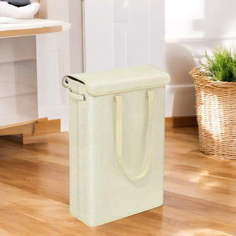 45L Slim Laundry Hamper with Lid - Space-Saving Design for Easy Organization 1