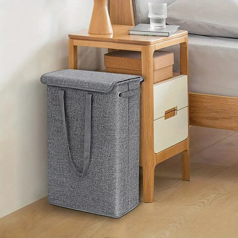 45L Slim Laundry Hamper with Lid - Space-Saving Design for Easy Organization 4