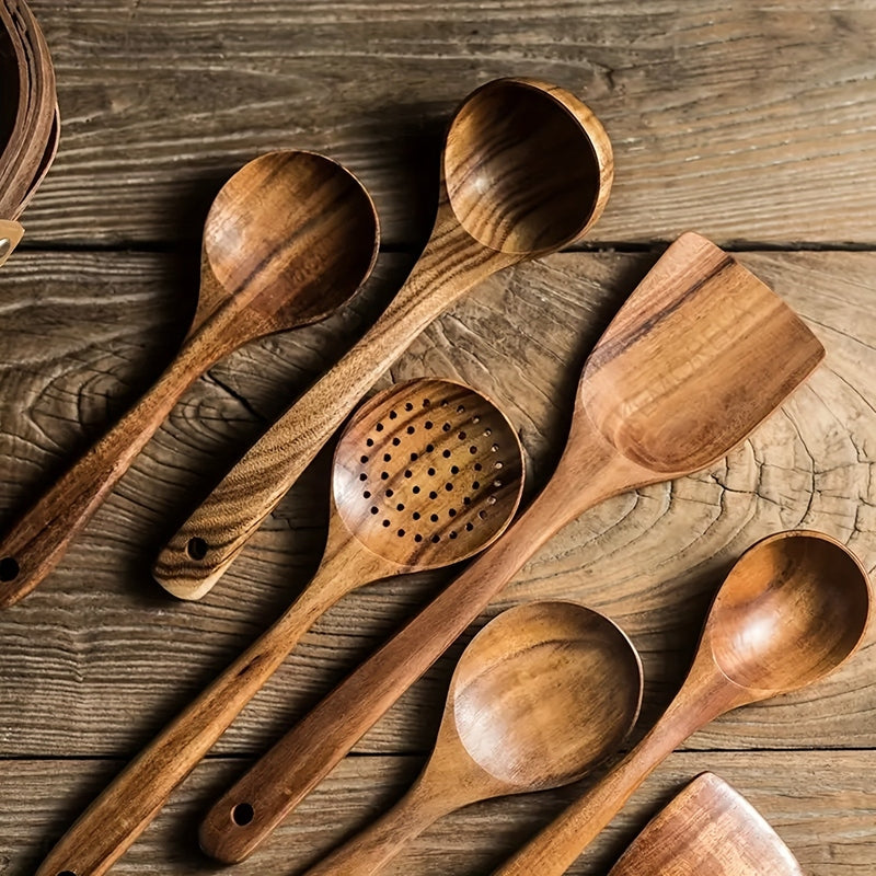 5-Piece Eco-Friendly Wooden Kitchen Utensil Set – Durable Cooking Utensils for Versatile Use 2