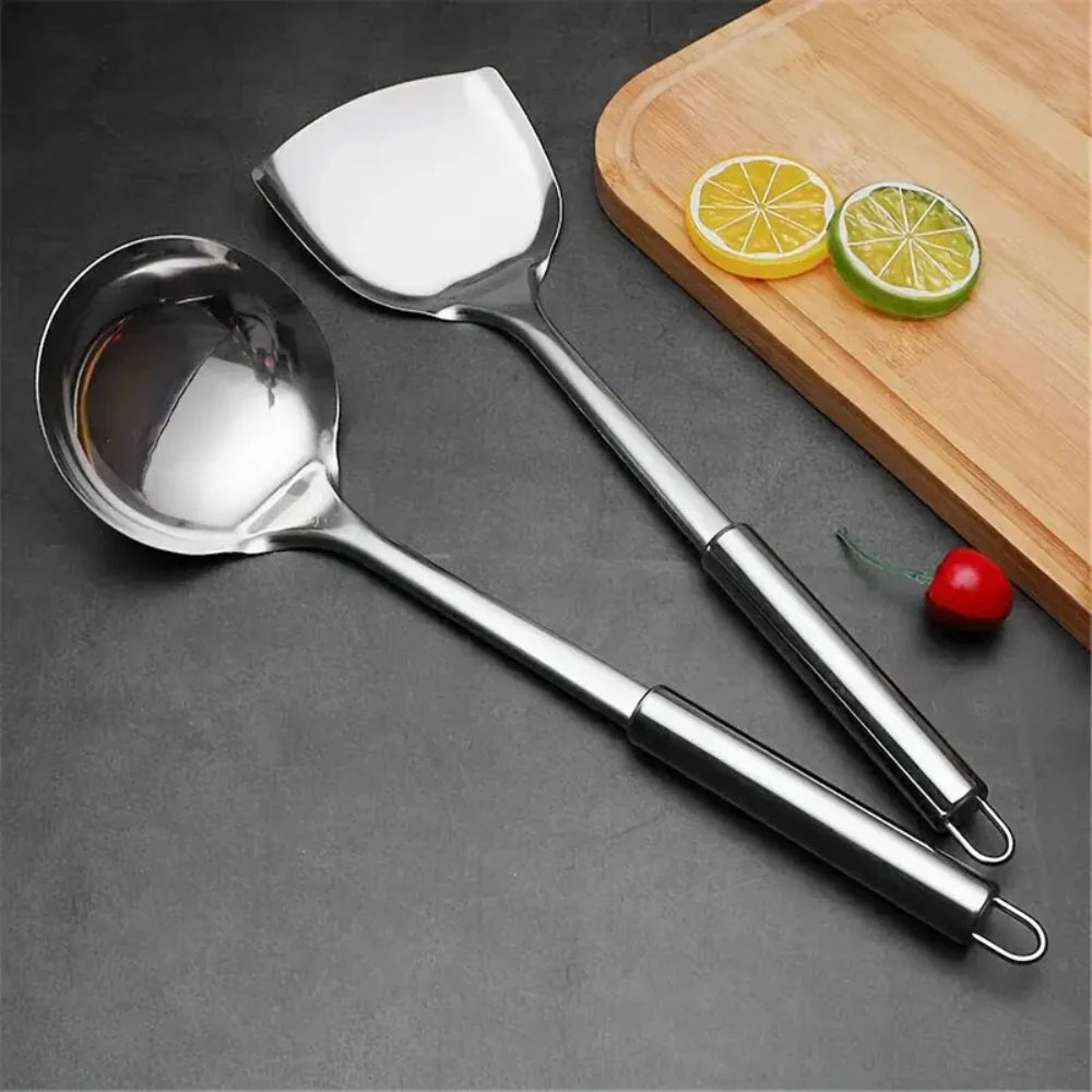 5-Piece Stainless Steel Kitchen Tool Set with Turner, Ladle, Slotted Spoon – Durable Kitchen Utensils for Home and Professional Cooking 8