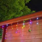 50m LED Icicle Outdoor Christmas Lights, 500+ Warm White LEDs, IP44 Weatherproof, Low Voltage Curtain Lighting for Events and Facades 2