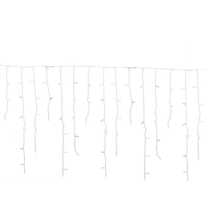 50m LED Icicle Outdoor Christmas Lights, 500+ Warm White LEDs, IP44 Weatherproof, Low Voltage Curtain Lighting for Events and Facades 3