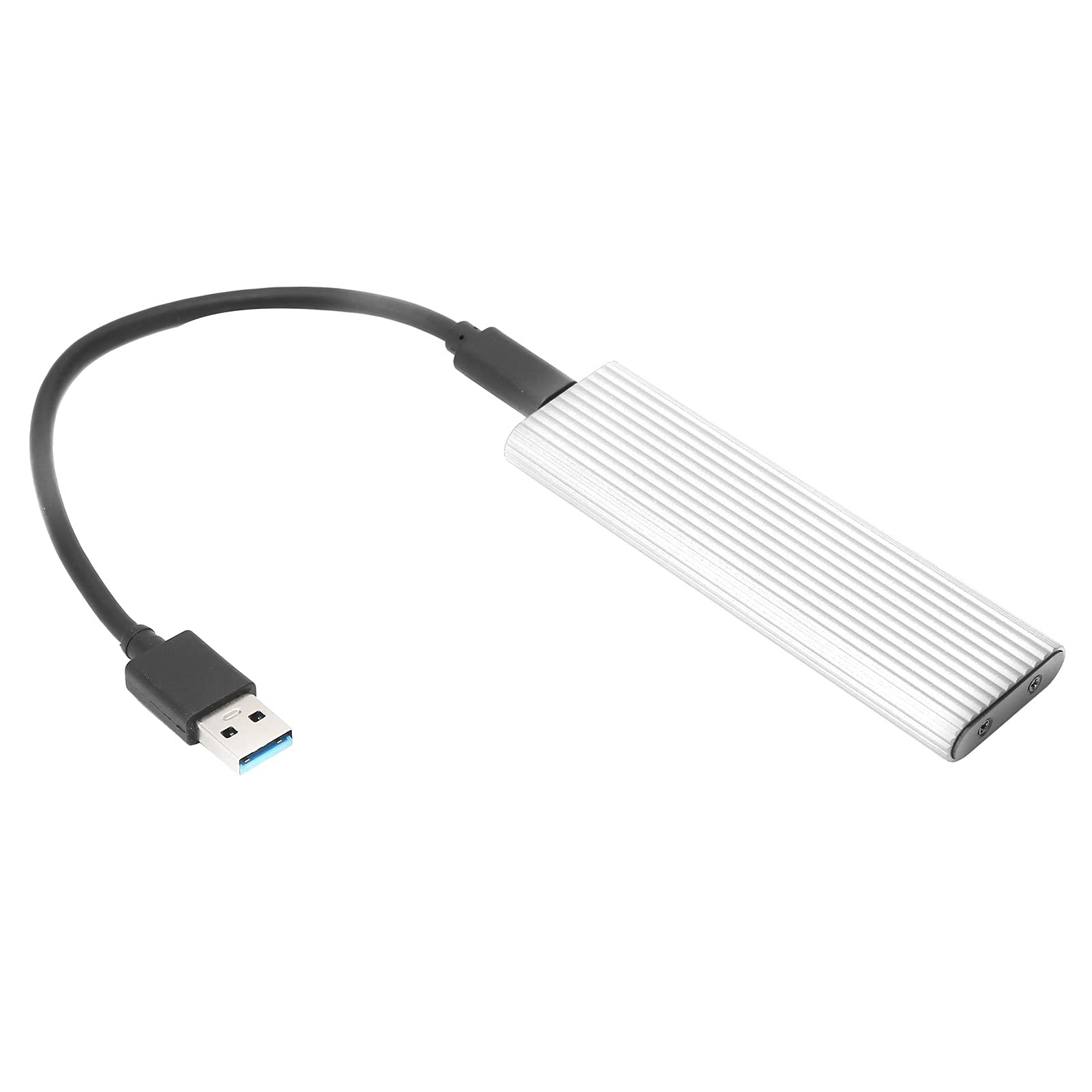 USB drive with cable on a white background