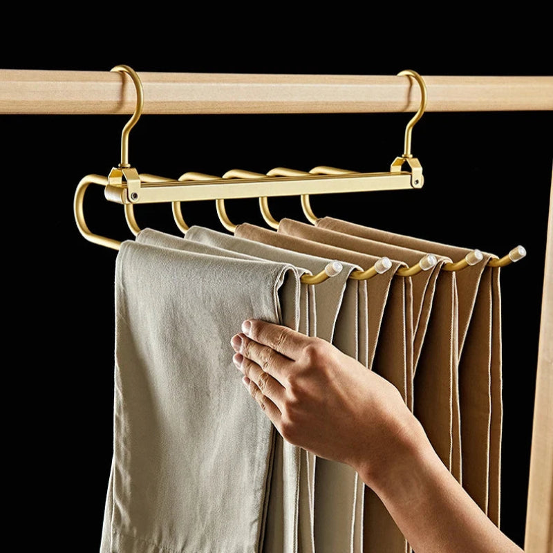 6-Tier Pants Hanger Organizer with 360° Rotating Hook – Space-Saving Aluminum Alloy Design 1