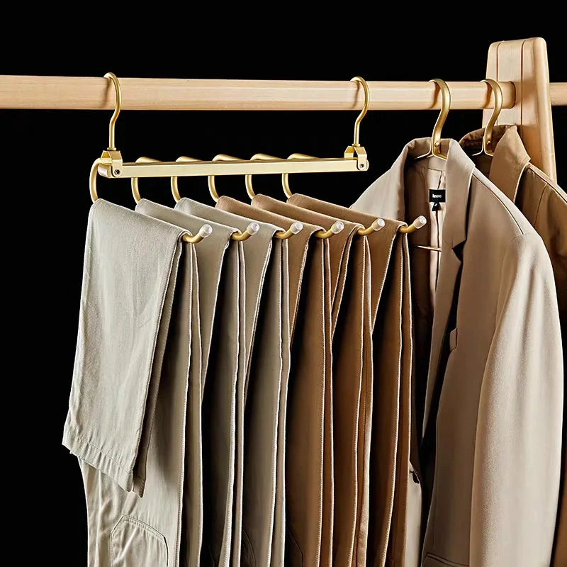 6-Tier Pants Hanger Organizer with 360° Rotating Hook – Space-Saving Aluminum Alloy Design 3