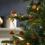 6 Ft Pinecone String Lights with 20 Warm White LED Bulbs – Battery Operated Indoor Decorative Lighting 2